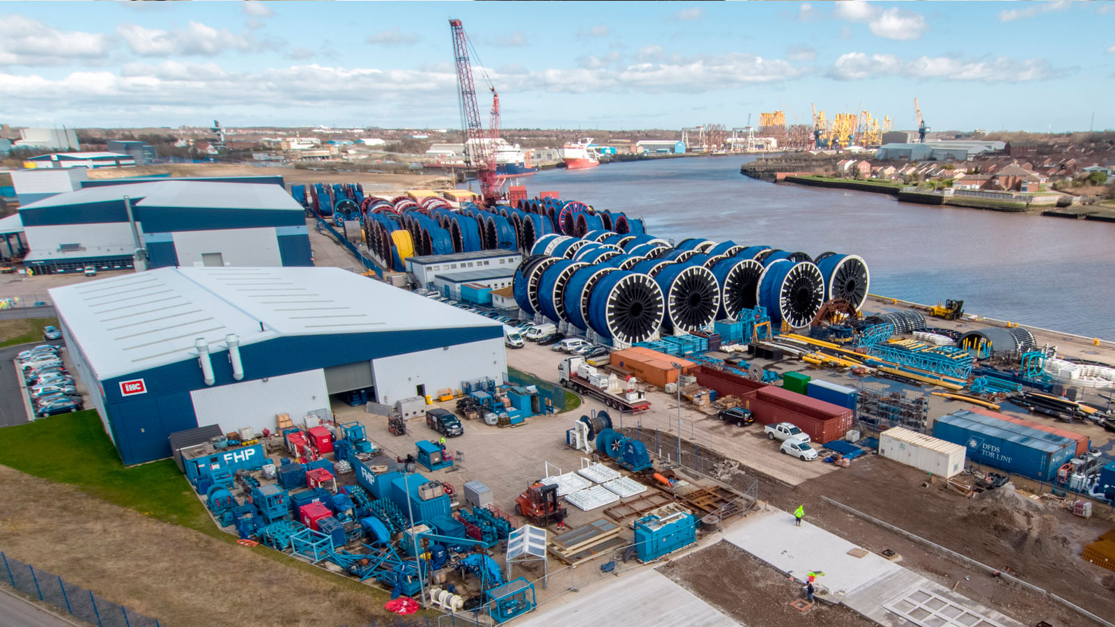 Air view of capacity center and outside storage